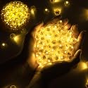 50pcs Balloon Lights Mini LED Lights Round Long Standby Time Ball Lamps for Paper Lantern Birthday Party Christmas Halloween Decoration Warm White Plastic Waterproof