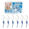 50PCS Dental Floss Picks for Adults with Brush Picks, Mint Flavor, 2-in-1 Interdental Brushes Toothpick for Deep Cleaning, Travel Cases Tooth Picks Flossers for Teeth, Easy Grip