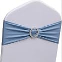 50pcs Dusty Blue Chair Sashes for Wedding Ceremony, Elastic Chair Bands Bows for Party Banquet Theme Hotel Restaurant Event Decorations, 50 Pieces, Dusty Blue