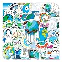 50Pcs Funny Global Warming Stickers Climate Change Decals Environment Save Earth Polar Bear Bumper Sticker
