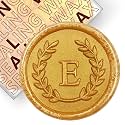 50Pcs Gold Letter E Adhesive Wax Seal Stickers, Hand-Made, No Need Seal Stamp, Tear and Use Wax Stickers for Wedding Invitations, Envelopes, Christmas Gift