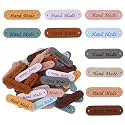 50pcs Handmade Tags for Crochet Handmade Leather Labels Faux Handmade with Love Leather Tags for Handmade Items Embellishment Knit Accessories with Hole for Sewing Crochet Knitting Hats DIY Crafts