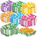 50pcs Hawaiian Luau Party Decorations - Hibiscus Flower Paper Food Trays for Summer, Aloha Themed Disposable Serving Supplies (7 Style)