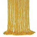 50PCS Mardi Gras Beads, Gold Bead Necklace Stuff, 33" Mardi Gras Christmas Beads Necklace Costume, Festival Parade Throw Accessories for Mardi Gras St Patricks Xmas Wedding Birthday Supplies Decor
