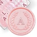 50Pcs Pink Letter A Adhesive Wax Seal Stickers, Hand-Made, No Need Seal Stamp, Tear and Use Wax Stickers for Wedding Invitations, Envelopes, Christmas Gift