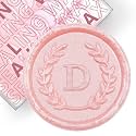 50Pcs Pink Letter D Adhesive Wax Seal Stickers, Hand-Made, No Need Seal Stamp, Tear and Use Wax Stickers for Wedding Invitations, Envelopes, Christmas Gift