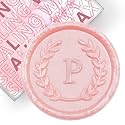 50Pcs Pink Letter P Adhesive Wax Seal Stickers, Hand-Made, No Need Seal Stamp, Tear and Use Wax Stickers for Wedding Invitations, Envelopes, Christmas Gift