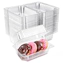 50Pcs Rectangle Heavy Duty Clear Clamshell Food Containers with Lids