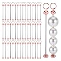 50Pcs Rose Gold Beadable Keychain Bar, Metal Keychain Blanks Beaded Key Chain Making Kit DIY Key Chain Supplies, Beadable Bars Making Kit Bulk for DIY Blanks Pendant DIY Crafts Making for Women Man