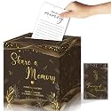 50Pcs Share a Memory Cards, Memory Box for Guest Ideas Celebration of Life Funeral Graduation Retirement Wedding Bridal Shower Birthday Anniversary, Brown