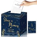 50Pcs Share a Memory Cards, Memory Box for Guest Ideas Celebration of Life Funeral Graduation Retirement Wedding Bridal Shower Birthday Anniversary, Navy