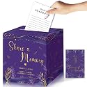 50Pcs Share a Memory Cards, Memory Box for Guest Ideas Celebration of Life Funeral Graduation Retirement Wedding Bridal Shower Birthday Anniversary, Purple