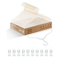 50pcs Slim Clear Toddler Hangers with 10 Connector Hooks for Kid's Closet
