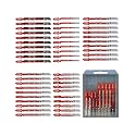 50PCS T-Shank Jigsaw Blades Set - FOCSTOL HSS/HCS Jig Saw Blades for Cutting Metal, Wood and Plastic (T118A,T118B,T101AO,T101B,T101BR,T144D)