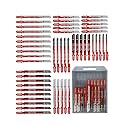 50PCS T-Shank Jigsaw Blades Set - FOCSTOL HSS/HCS Jig Saw Blades for Cutting Metal, Wood and Plastic (T118A,T118B,T127D,T119B,T119BO,T101BR,T144D,T244D)