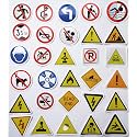 50Pcs Traffic Signs Decals Funny Traffic Warning Signs Stickers Workplace Safety Signs Graphics Exit Sign