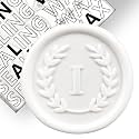 50Pcs White Letter I Adhesive Wax Seal Stickers, Hand-Made, No Need Seal Stamp, Tear and Use Wax Stickers for Wedding Invitations, Envelopes, Christmas Gift
