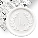 50Pcs White Letter L Adhesive Wax Seal Stickers, Hand-Made, No Need Seal Stamp, Tear and Use Wax Stickers for Wedding Invitations, Envelopes, Christmas Gift