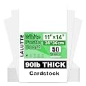 50Pcs White Poster Board 11"X14", 250GSM Thickness Poster Paper, Glossy&amp; Matte Side Large Posterboard, Poster Board Bulk For School Arts Crafts,Project Presentations,Drawing,Office,Displays, Signs