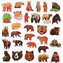 50Pcs Wild Brown Bear Stickers Cute Brown Bear Decal for Camp Window Stickers Hiking Decals for Cars