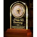 50th Wedding Anniversary Crystal Clock Gifts