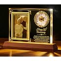 50th Wedding Anniversary Crystal Clock Photo Frame Gifts，Hold 6 inch Photo
