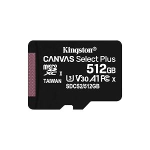 kingston 512gb microsdhc canvas select plus 100mbs read a1 class uhs-i memory card wo adapter sdcs2512gbsp