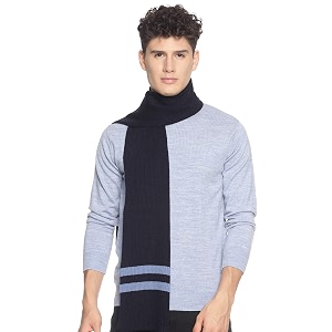 513 men acrylic woolen striped design casual warm winter wear muffler scarf stolemen107_p