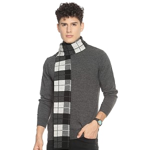 513 men acrylic woolen striped design casual warm winter wear muffler scarf stolemen1011_p