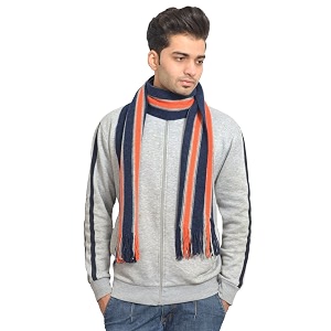 513 men acrylic woolen striped design casual warm winter wear muffler scarf stole