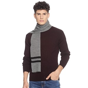 513 men acrylic woolen striped design casual warm winter wear muffler scarf stolemen107_p