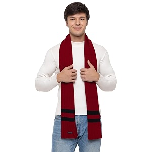 513 men acrylic woolen striped design casual warm winter wear muffler scarf stolemen107_p