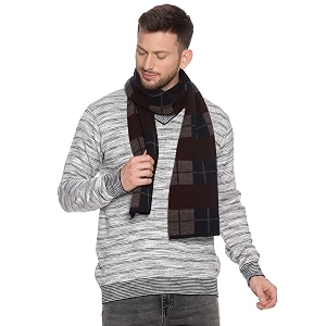 513 men acrylic woolen striped design casual warm winter wear muffler scarf stolemen1011_p