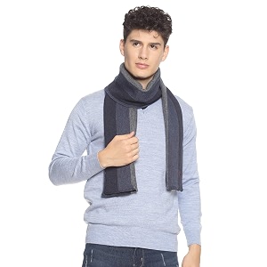 513 men acrylic woolen striped design casual warm winter wear muffler scarf stolemen105_p