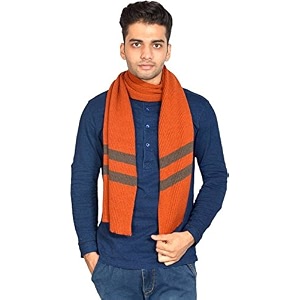 513 men acrylic woolen striped design casual warm winter wear muffler scarf stolemen107_p