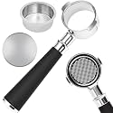 51mm Bottomless Portafilter 2 Ears Fits for Delonghi ECP3420, EC155, BCO430, EC260, and ECP3120, Includes Puck Screen, Double Shot Filter Basket