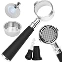 51mm Bottomless Portafilter 2 Ears Fits for Delonghi ECP3420, EC155, BCO430, EC260, and ECP3120, Includes Puck Screen, WDT, Double Shot Filter Basket