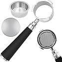 51mm Bottomless Portafilter 3 Ears Fits for Delonghi Dedica EC685, EC785, EC885, EC820, EC850, EC860, EC890, EC680 und SMEG and SMEG, Includes Puck Screen, Double Shot Filter Basket