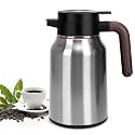 51oz Thermal Coffee Carafe, Stainless Steel Carafes for Hot Liquids 12 Hours, Insulated Coffee Carafes For Keeping Hot Coffee, Hot Water, Tea, Hot Beverage (Silver)