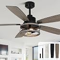 52" Farmhouse Ceiling Fan with Lights and Remote Rustic Fandelier