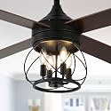 52" Farmhouse Ceiling Fan with Lights and Remote Rustic Fandelier
