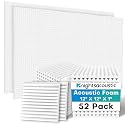 52 Pack Acoustic Foam Panels, 1 X 12 X 12 Inches Sound Proof Foam Panels for Walls, High Density Acoustic Panels Sound Absorbing, White Noise Cancelling Studio Wedges (NOT INCLUDE ADHESIVE)