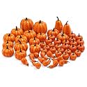 52 PCS Assorted Sizes Rustic Orange Harvest Artificial Pumpkins Realistic Faux Pumpkins for Fall Halloween Thanksgiving Holiday Home Mantel Tabletop Painting Decorations