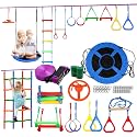 52ft Ninja Warrior Obstacle Course for Kids 11 Accessories Slackline Set