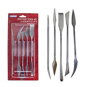 53arts 5pcs carving toolsstainless steel wax clay pottery carving modeling sculpture diy craft art tools set