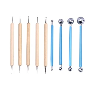 53arts 9 piece dotting tools ball styluses for mandala rock painting pottery clay craft embossing art blue