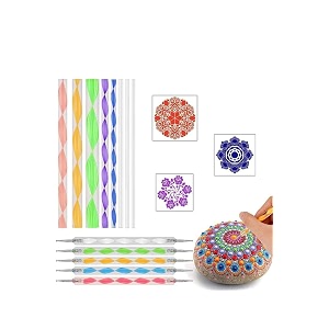 53artsmandala art dot painting designer acrylic tools set of 8 pcs mandal tool and 5 pcs dotting tool