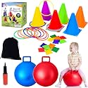 53PCS Carnival Outdoor Games Combo Set for Kids, 18 Inch Hopper Balls