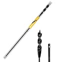 54" Flexible Installer Drill Bit for Pulling Wires in Walls, Ceilings, and Sidewalks, 9/16" Auger with Screw Point & Fish Eye, 3/16" 3-Flat Shank for Wood & Conduits, with Storage Tube