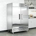 54"W Commercial Reach-In Freezer, 2 Solid Door Stainless Steel Upright Freezer, 42.2 Cu.ft Fan Cooling Freezer for Restaurants